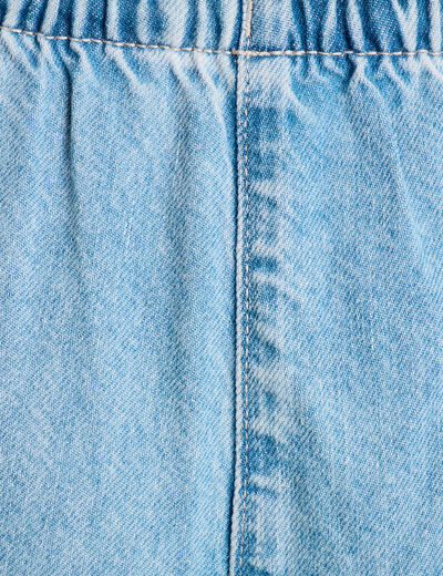 Jeans large taille élastiquée denim bleach femme