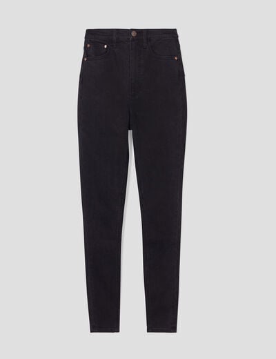 Jeans skinny taille élastiquée denim noir femme