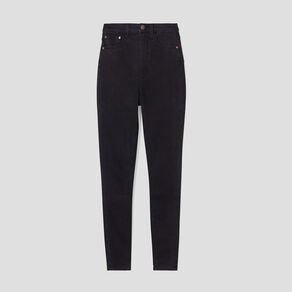 jeans skinny taille elastiquee denim noir femme Jeans skinny taille élastiquée denim noir femme