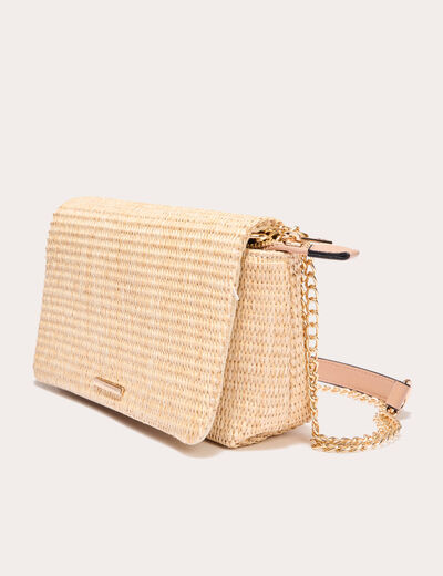 Sac pochette effet tressé sable femme