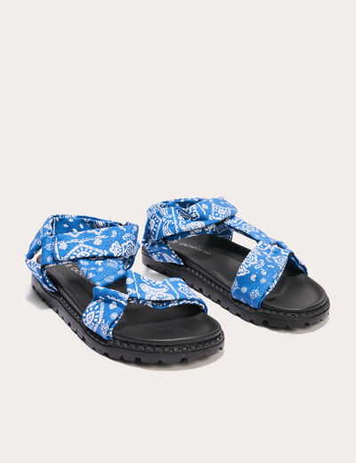Sandales avec lien bleu femme