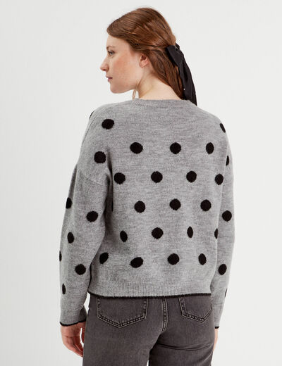 Pull manches longues gris foncé femme