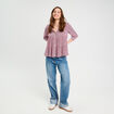 Blouse manches 3/4 bordeaux femme