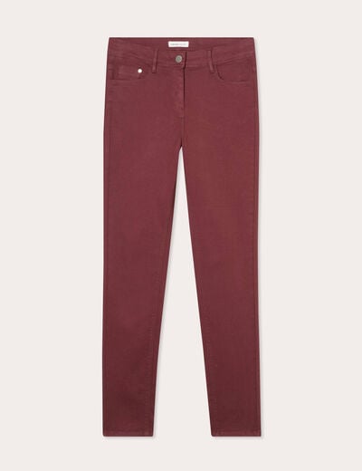 Jeans slim 5 poches violet fonc&eacute; femme