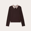 Pull manches longues marron foncé femme