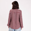 Blouse col montant manches longues bordeaux femme