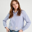 Chemise avec broderie blanc femme