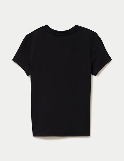 Top ajust&eacute; col rond manches courtes noir femme