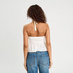 Débardeur tricot brodé ecru femme