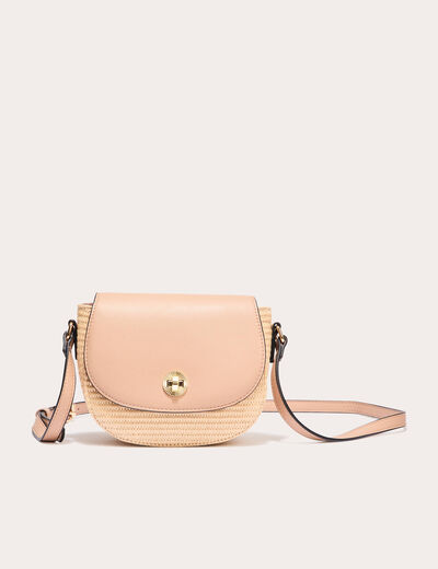 Sac arrondi effet tressé creme femme