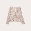 Blouse nouée manches longues blanc femme