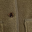 Veste droite courte effet polaire vert kaki femme