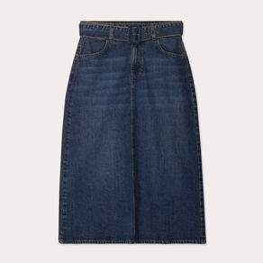 jupe midi trapeze en jean denim dirty femme Jupe midi trapèze en jean denim dirty femme