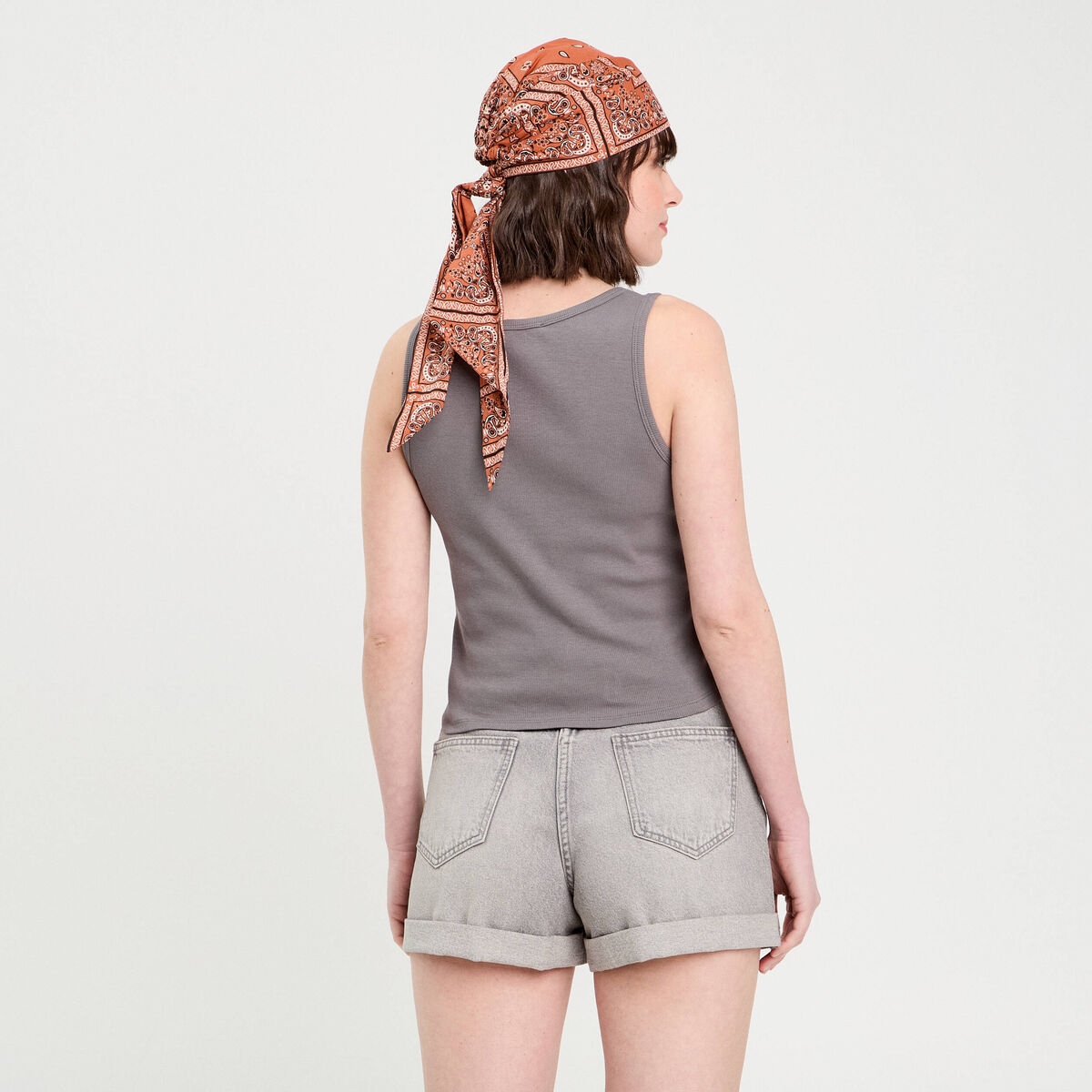 Débardeur sans manches gris foncé femme