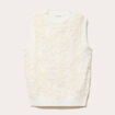 Pull sans manches &agrave; motif floral ecru femme