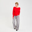 Pull manches chauves-souris rouge femme