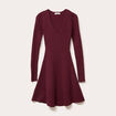 Robe tricot patineuse c&ocirc;tel&eacute;e bordeaux femme