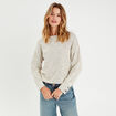 Sweat manches longues ecru femme