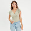 Blouse manches courtes vert femme