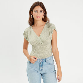 blouse manches courtes vert femme Blouse manches courtes vert femme