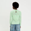 T-shirt dentelle manches longues vert pastel femme