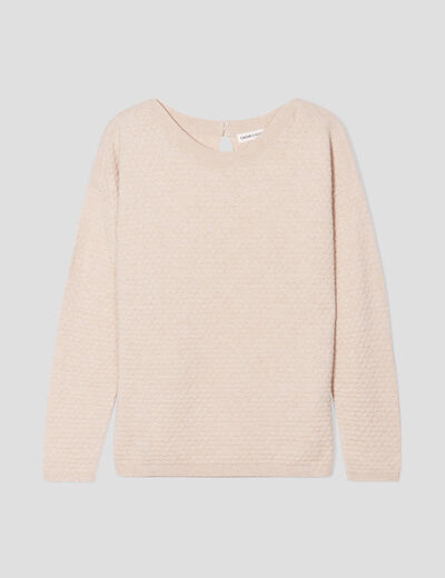 Pull col rond sable femme