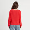 Pull avec boutons épaules rouge femme