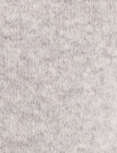 Pull avec col roulé gris clair femme