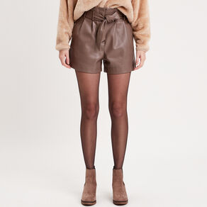 short droit simili cuir taupe femme Short droit simili cuir taupe femme