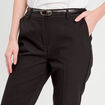 Pantalon cigarette ceinturé noir femme