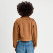 Veste suédine droite camel femme