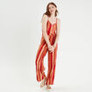 Combinaison pantalon avec pans rouge femme