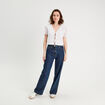 T-shirt noué dentelle guipure blanc femme