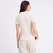 Blouse manches courtes gaufr&eacute; ecru femme