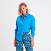 Chemise manches longues bleu femme