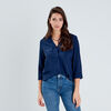 Chemise manches 34 bleu marine femme