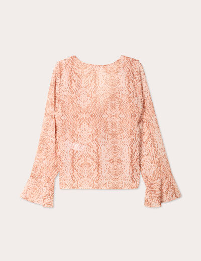 Blouse volants beige femme
