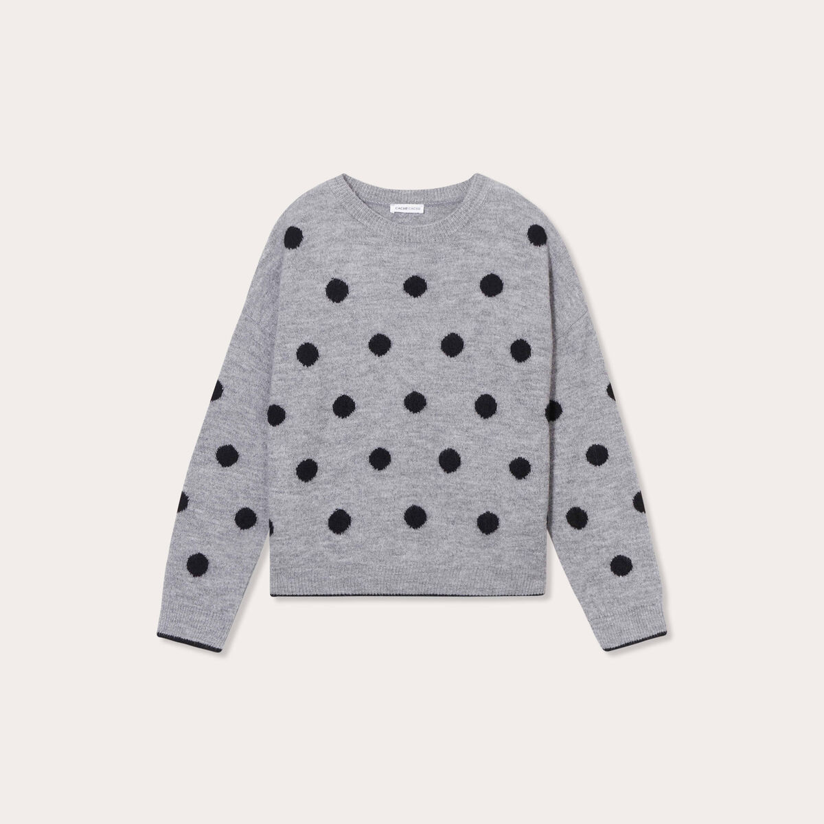 Pull manches longues gris foncé femme