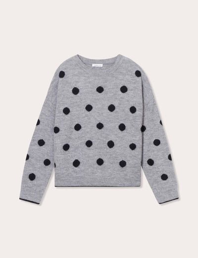 Pull manches longues gris foncé femme