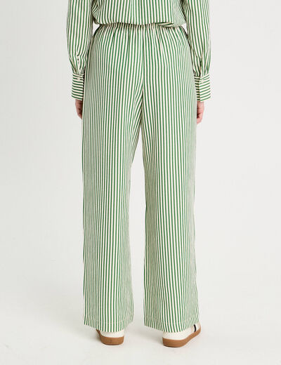 Pantalon large vert fluo femme