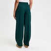 Pantalon bootcut taille haute vert fonc&eacute; femme