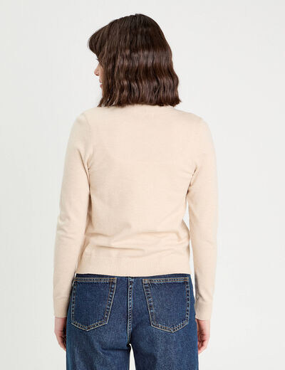Gilet manches longues sable femme