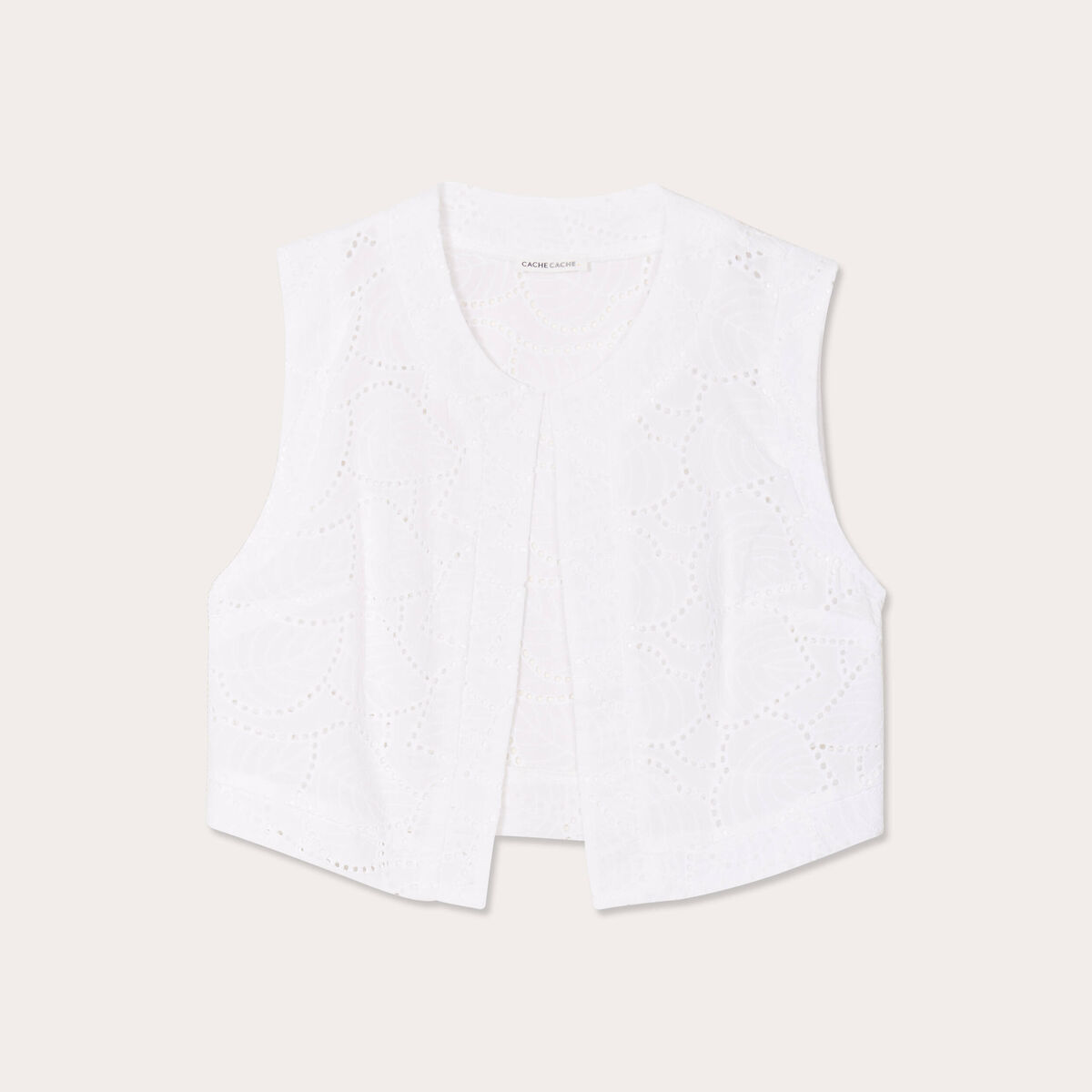Gilet sans manches ecru femme