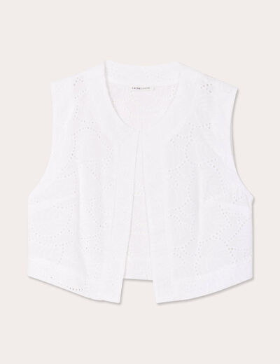 Gilet sans manches ecru femme