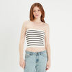 Bandeau tricot cropped ecru femme