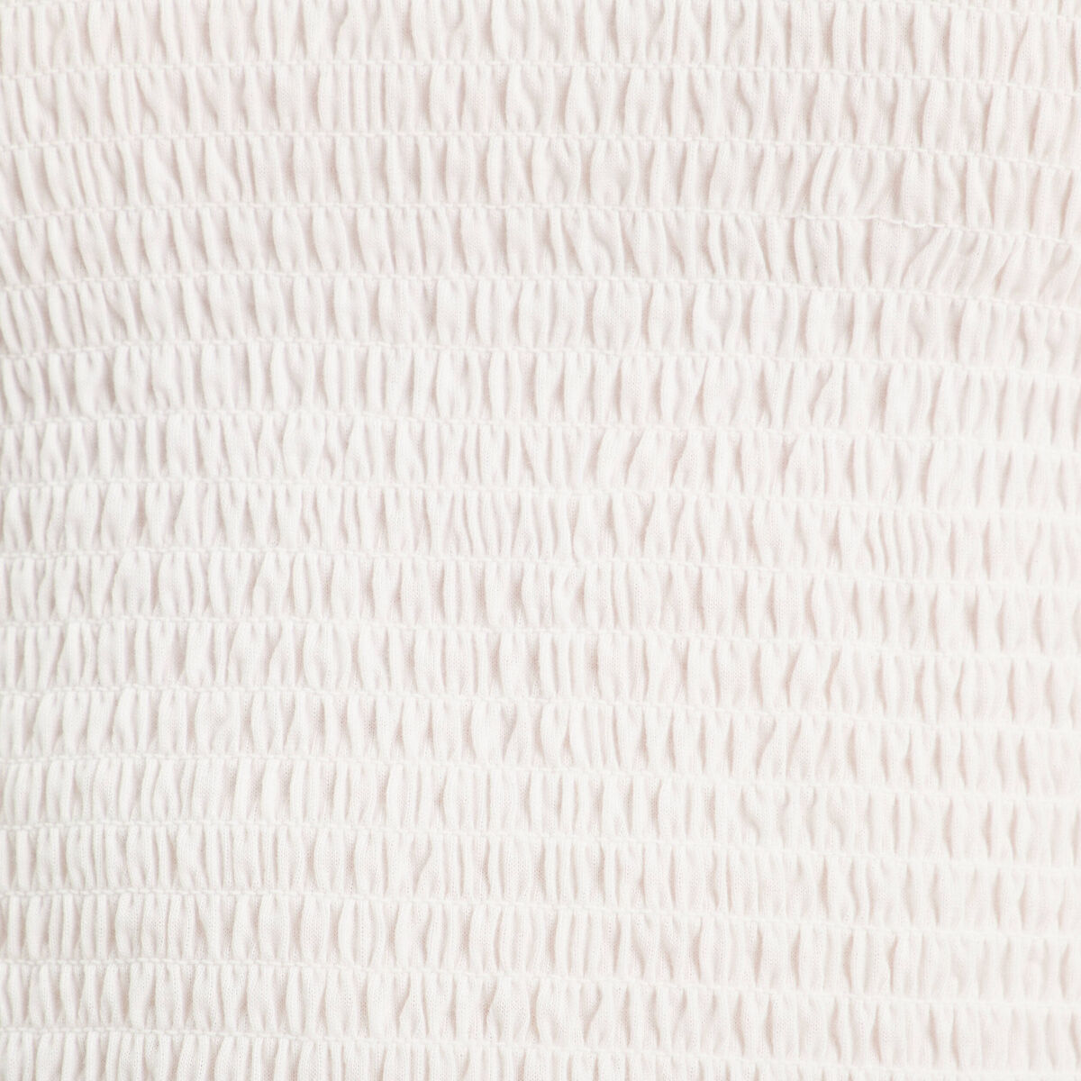 T-shirt smocké avec broderie blanc femme