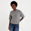 Pull manches courtes gris femme