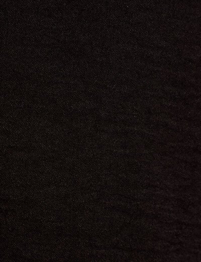 Blouse droite col v manches longues noir femme