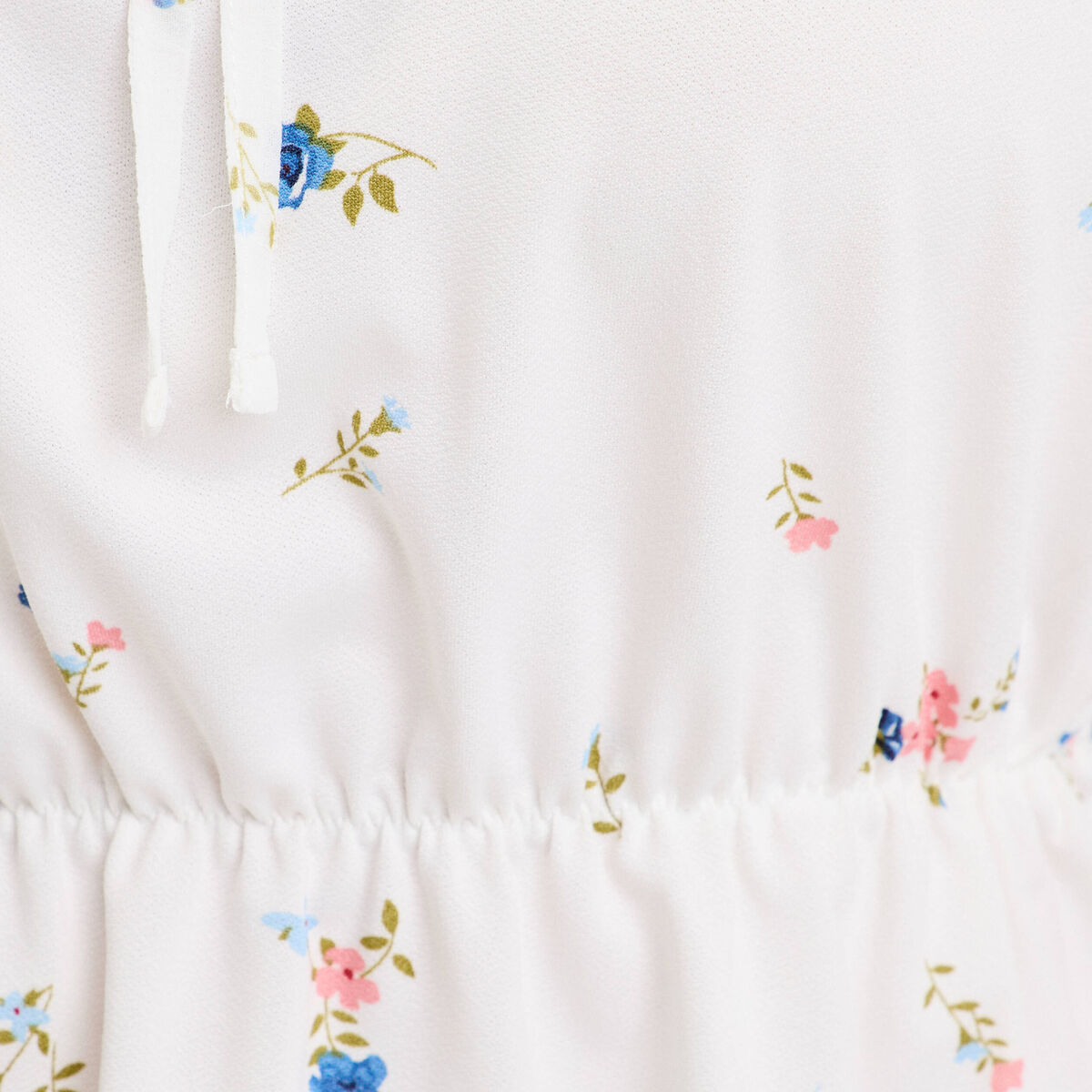 Blouse col V manches courtes blanc femme