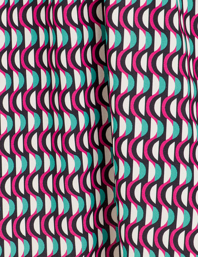Robe évasée manches 3/4 noir femme